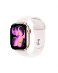 Apple Watch Series 11 (2025) GPS 42mm Rose Gold Aluminium Case with Sport Band S/M - Light Pink - EUROPA