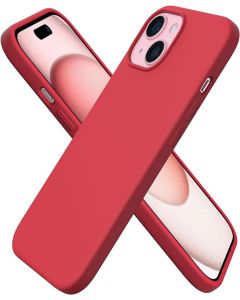 Silikonski ovitek za iPhone 15 - Rdeča