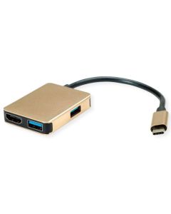 ROLINE  replicatore di porte e docking station per laptop Cablato USB  (3.1 Gen 1) Type-C Oro - 12.02.1120