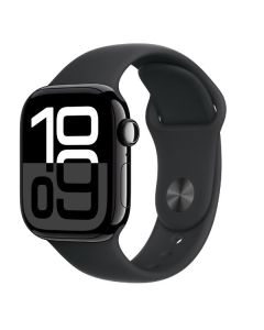 APPLE Watch Series 10 GPS, Cassa 42 mm in alluminio Jet Black con Cinturino Sport nero - S/M- MWWE3QL/A 