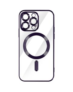 MagSafe ovitek za iPhone 14 Pro s silikonsko zaščito za kamero - Vijolična